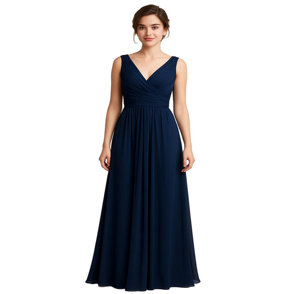 Gather & Gown Dresses & Skirts - Gather & Gown navy blue bridesmaid formal wedding dress size 8 lined